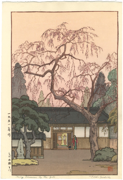 Yoshida Toshi “Cherry Blossoms by The Gate”