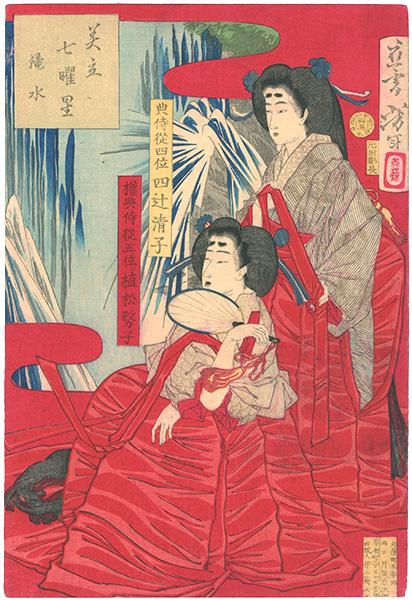 芳年「美立七曜星　滝水」