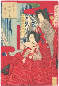 芳年「美立七曜星　滝水」