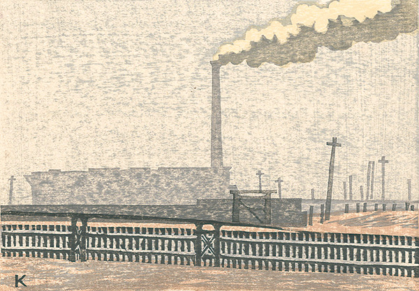 Suwa Kanenori  “100 Views of New Tokyo / Fukagawa Garbage Incinerator”