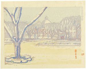 藤森静雄「新東京百景　表慶館春雪」