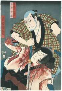国芳「安達元右衛門　早瀬伊織」