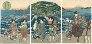 貞虎「鎌倉七里ヶ濱ヨリ江の嶋遠見ノ図」