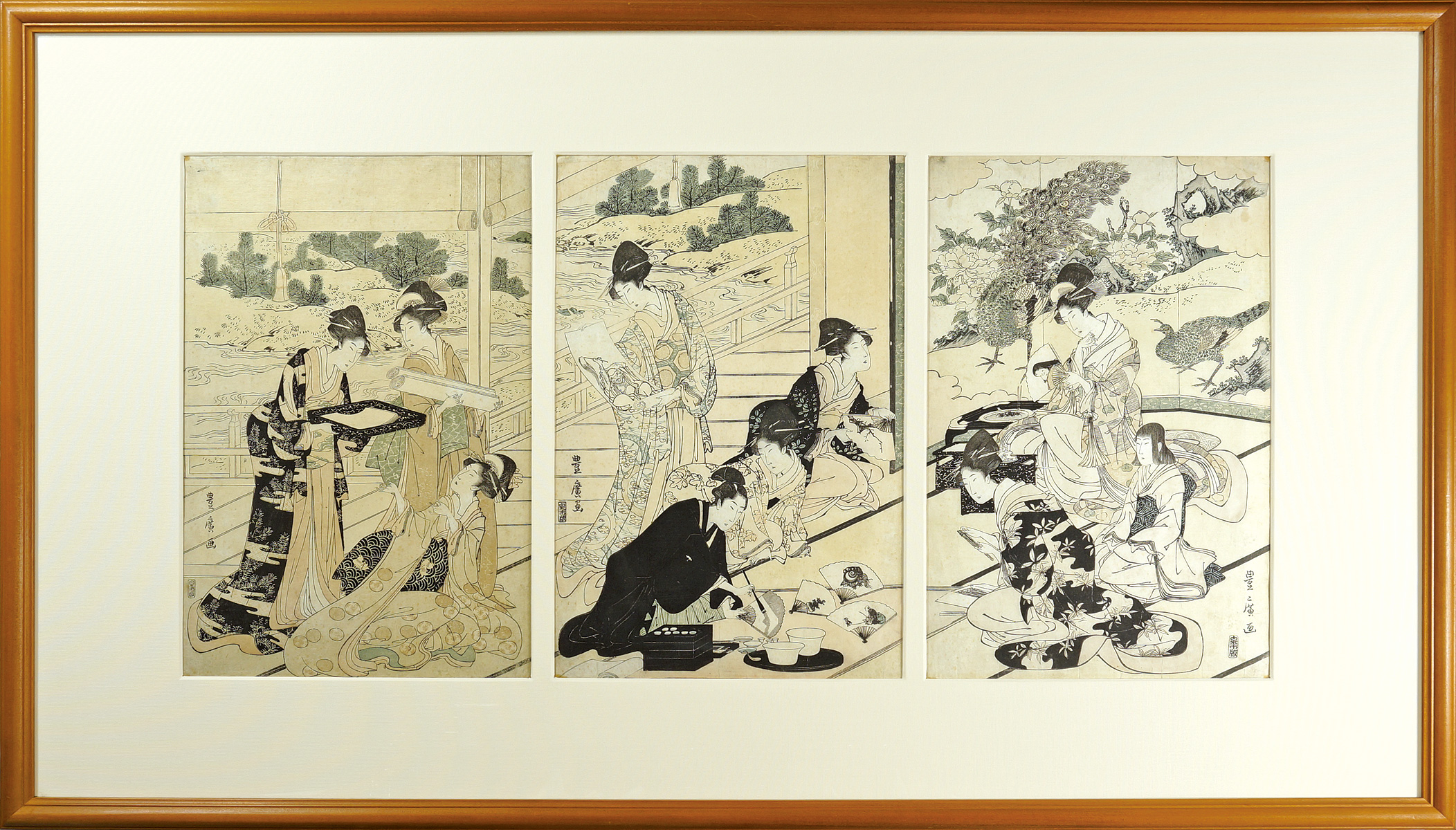 豊広「美人手習い図」