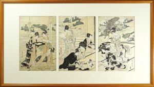 豊広「美人手習い図」