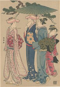 Illustration for The Ladies having a stroll【Reproduction】