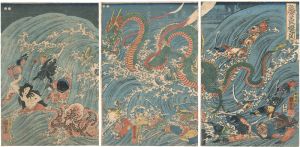 Kuniyoshi / Princess Tamatori Stealing The Sacred Jewel from The Dragon Palace [龍宮玉取姫之図]
