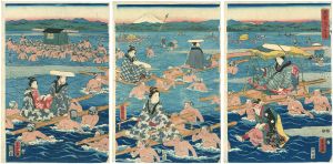重宣「大井川かち渡」