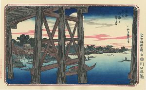 The Evening Moon in Ryogoku, from The Series of Famous Views of the Eastern Capital【Reproduction】