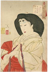 Yoshitoshi / 32 Aspects of Women / Looking Refined : The Appearance of a Court Lady during the Kyowa Era [風俗三十二相　ひんがよさそう　享和年間　官女之風俗]