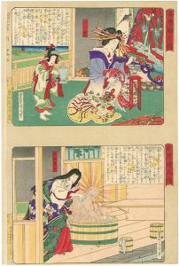 国周「善悪婦人伝　小紫　光明皇后」