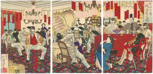 芳年「警視各隊江賜酒肴之図」