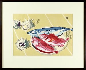 安井曾太郎「魚とサザエ」
