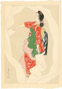 山川秀峰「晒女」