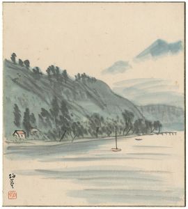 石井柏亭「自筆画色紙  」