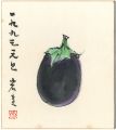 自筆画色紙　茄子