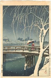 Evening Snow at Edogawa 