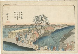広重初代「東都名所　新吉原日本堤衣紋坂曙」