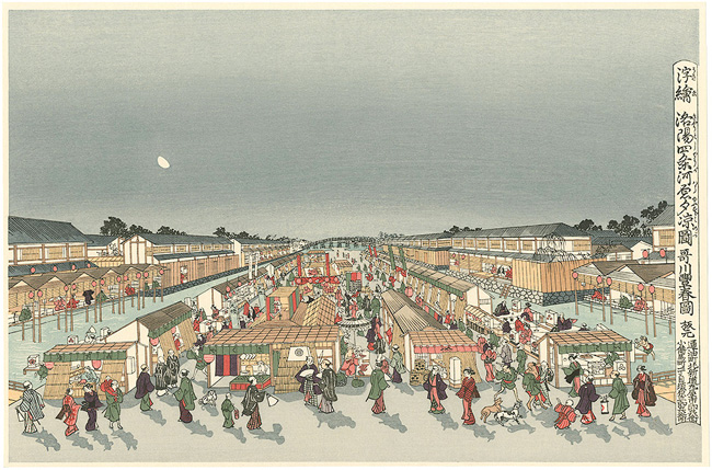 Toyoharu “浮絵　洛陽四条河原夕涼図【復刻版】”