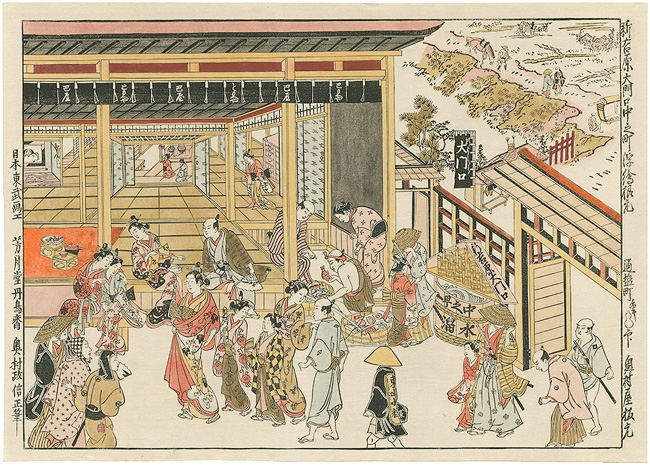 Masanobu “Original Perspective Picture of the Great Gate and Naka-no-cho in the Shin Yoshiwara【Reproduction】”