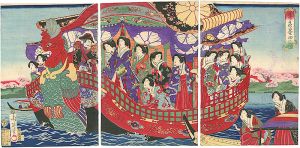 周延「春色墨田の花」
