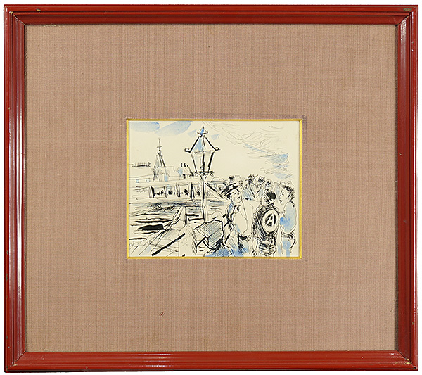 木村荘八「自筆画　鎧橋風景」