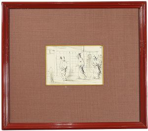 木村荘八「自筆画　二人武蔵」