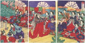 周延「比能道成寺　美人之春興」