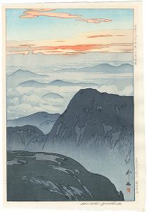 日本アルプス十二題　烏帽子岳の旭