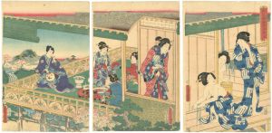 豊国三代「光氏君箱根温泉浴」