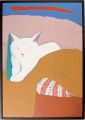 Painting : A White Cat Watchin......