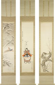 北沢楽天・省耕・文藝「自筆画幅 騎犬桃太郎図」