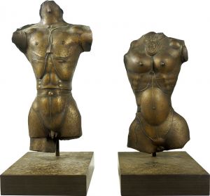 Paul Wunderlich / Weiblicher Torso mit Medaillon／Mannlicher Torso