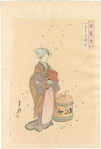 月耕「百富士　富士乃白雪」