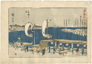 広重初代「東都名所　高輪夕景」