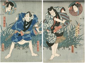 Toyokuni III / Kabuki Play / Tale of the Eight Dogs; At the shore, Gyotoku [里見八犬伝　行徳の浜（仮題）]