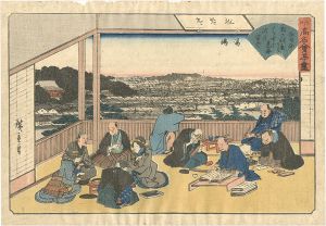 広重初代「江戸高名会亭尽　湯島　松琴亭」