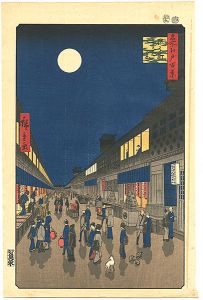 100 Famous Views of Edo / A night view at Saruwakacho