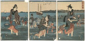 重宣「江戸名所　品川沖汐干狩之図」