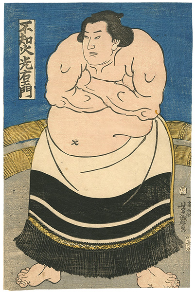 芳盛「相撲絵　不知火光右エ門」