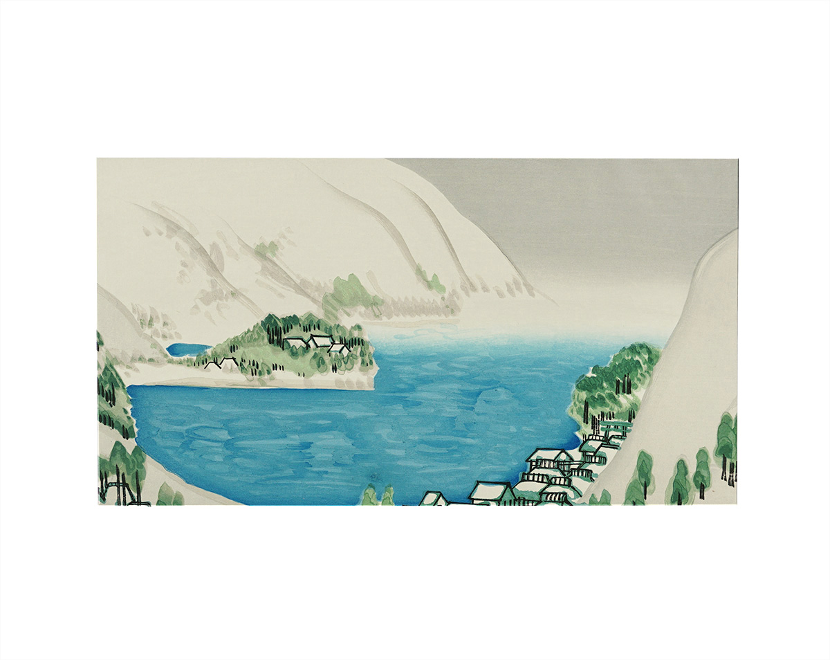 今村紫紅「箱根湖水」