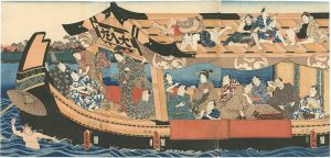 豊国三代「隅田川夕涼みの図（仮題）」