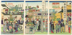広重三代「東京名所　四ツ谷佐門町大巌稲荷社内之真図」