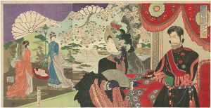 周延「皇国貴顕観花之図」