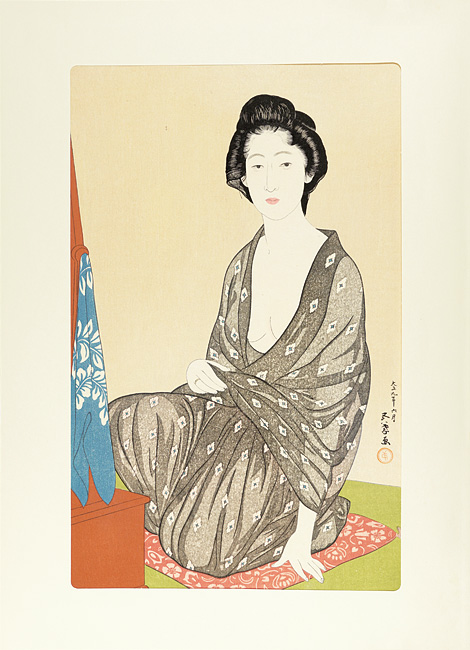 Hashiguchi Goyo “Woman in a Summer Kimono 【Reproduction】”