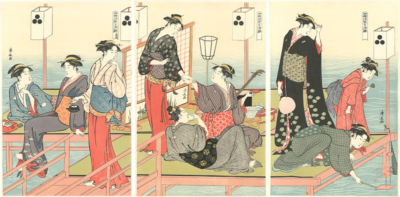 清長「四條河原夕涼躰【復刻版】」