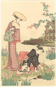 清長「菖蒲の池【復刻版】※右図」