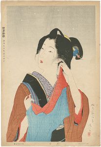 鏑木清方「明治十五年代美人風俗　簿雪」