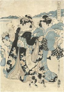 歌麿二代「鷹狩裾野若草」