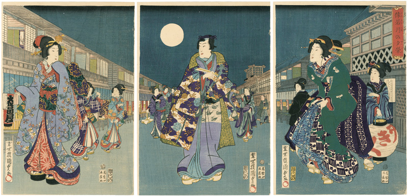 Kunisada II “A Moonlit Evening in the Theater District”